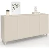 Image de IDMarket - Buffet 160 cm BERTILLE 4 Portes Bois Coloris Beige