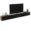 Image de IDMarket - Meuble TV 270 cm Suspendu Elio 3 Portes Bois et Noir
