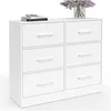 Image de IDMarket - Commode 6 tiroirs en Tissu UPPAH 80 cm Meuble de Rangement Bois Blanc