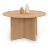 Image de IDMarket - Table Basse Ronde Marthe 70 cm Bois façon hêtre
