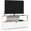 Image de IDMarket - Meuble TV 100 cm d'angle ELI Bois façon hêtre et Blanc