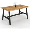 Image de IDMarket - Table à Manger Rectangle Madeleine 6 Personnes Bois et métal 160 cm