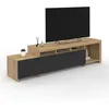 Image de IDMarket - Meuble TV 180 cm Malo Bois et placards Noirs