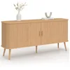 Image de IDMarket - Buffet 160 cm Romie XXL Effet Lattes 2 Portes coulissantes