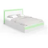 Image de IDMarket - Lit Double Charlie 140 x 190 cm avec sommier et LED intégrées Blanc