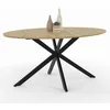 Image de IDMarket - Table à Manger Ovale Alix 8 Personnes Pied araignée Bois et Noir 150 cm
