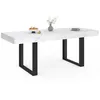 Image de IDMarket - Table à Manger Extensible Rectangle Phoenix 4-8 Personnes Plateau Effet marbre Blanc Alaska 160-200 cm