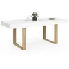 Image de IDMarket - Table à Manger Extensible Rectangle Phoenix 4-8 Personnes Blanc Pieds Bois 160-200 cm