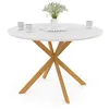 Image de IDMarket - Table à Manger Ronde Gisele 6 Personnes Pied araignée Bois Plateau Blanc 110 cm