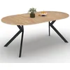 Image de IDMarket - Table à Manger Extensible Ronde Alix 4-10 Personnes Pied araignée Bois et Noir 110-200 cm