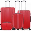 Image de Hero - 3 Valises 4 roues simples Lipari-C 30/55/65/75 cm & Vanity rouges OS