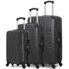 Image de Bluestar - 3 Valises 4 roues simples Bucarest 55/65/75 cm gris foncé OS