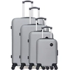 Image de Bluestar - 4 Valises 4 roues simples London- M 46/55/65/75 cm argentées OS