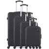 Image de Bluestar - 4 Valises 4 roues simples Cité-M 42/55/65/75 cm noires OS