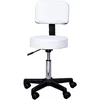 Image de HOMCOM Tabouret Massage à roulettes réglable en Hauteur pivotant avec Dossier Ergonomique Blanc