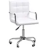 Image de HOMCOM Chaise de Bureau Fauteuil Manager Pivotant Hauteur Réglable Blanc