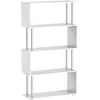 Image de HOMCOM Bibliothèque étagère Design en S 4 Niveaux 80L x 30l x 145H cm Blanc