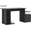 Image de HOMCOM Bureau pour Ordinateur Multi-Rangements 152 x 60 x 88 cm Noir