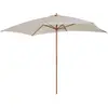 Image de Outsunny Parasol Droit parasol de jardin rectangulaire double toit Bois Polyester Haute densité 3 x 2 m crème
