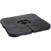 Image de Outsunny Lot de 4 Pied de Parasol Poids de lestage carré avec poignée pour Parasol A remplir d'eau jusqu'à 60 kg ou de Sable jusqu'à 72 kg 50 x 50 x 8 cm polyéthylène Haute densité Noir