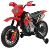 Image de HOMCOM Moto Cross électrique Enfant 3 à 6 Ans 6 V phares klaxon musiques 102 x 58 x 66 cm Rouge et Noir