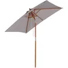 Image de Outsunny Parasol de jardin extérieur Parasol rectangulaire inclinable bois polyester haute densité 2L x 1,5l x 2,3H m gris clair
