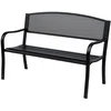 Image de Outsunny Banc 3 Places de Jardin terrasse Style Contemporain 127L x 60l x 87H cm métal époxy anticorrosion Noir