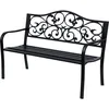 Image de Outsunny Banc de Jardin 3 Places terrasse Style Cosy Chic 127L x 60l x 85H cm métal époxy anticorrosion Noir