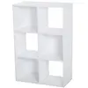 Image de HOMCOM Meuble de Rangement bibliothèque étagère contemporaine Cubes 6 casiers 62L x 30l x 92H cm Blanc