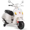 Image de HOMCOM Vespa Scooter Moto électrique Enfants 6 V dim. 102L x 51l x 76H cm Musique MP3 Port USB klaxon Phare feu AR Blanc