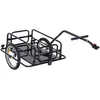 Image de HOMCOM Remorque vélo remorque de Transport pour vélo 70 L 155L x 71,5l x 77H cm poignée Barre d'attelage Universelle Pliable Acier Charge Max. 40 Kg Noir