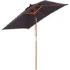 Image de Outsunny Parasol de jardin extérieur Parasol rectangulaire inclinable bois polyester haute densité 2L x 1,5l x 2,3H m gris foncé