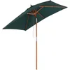 Image de Outsunny Parasol de jardin extérieur Parasol rectangulaire inclinable bois polyester haute densité 2L x 1,5l x 2,3H m vert foncé