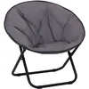 Image de Outsunny Loveuse Fauteuil Rond de Jardin Fauteuil Lune papasan Pliable Grand Confort 80L x 80l x 75H cm Grand Coussin fourni Oxford Gris