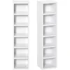 Image de HOMCOM Lot de 2 étagères colonnes Armoire de Rangement CD-DVD 6 + 6 Compartiments dim. 21L x 19l x 88H cm capacité Max. 160 CD Blanc