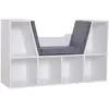 Image de HOMCOM Bibliothèque Banc 2 en 1 avec Coussins de siège, étagère Cube 6 Compartiments Ouverts et 2 Niveaux, Meuble de Rangement pour Salon, Chambre à Coucher, Bureau, 102 x 30 x 61 cm, Gris