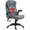 Image de Vinsetto Fauteuil de Bureau massant et Chauffant, Chaise de Bureau, Chaise Ergonomique avec Hauteur réglable, Dossier inclinable et télécommande Filaire, pivotant à 360° Tissu en Polyester Gris
