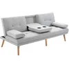 Image de HOMCOM Canapé Convertible 3 Places Dossier Réglable 3 Niveaux Gris Clair