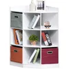 Image de HOMCOM Meuble de Rangement d'angle Enfant 9 niches 3 tiroirs Blanc