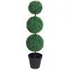 Image de Outsunny Buis Artificiel topiaire Artificielle en Forme de Boules dim. Ø 30 x 112H cm Vert