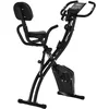 Image de HOMCOM Vélo d'Appartement Pliable 4-en-1 - Ergomètre Magnétique Silencieux avec Cordes de Résistance - Sport Maison et Cardio-training avec Roulettes, Selle Confort et LCD (Max 120kg), Noir