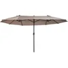 Image de Outsunny Parasol de Jardin Exterieur 4,6 x 2,7 m, avec Manivelle, Marron