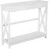 Image de HOMCOM Table Console Table d'entrée avec 1 tiroir + 1 étagère dim. 100L x 30l x 81H cm en Bois Blanc