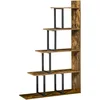 Image de HOMCOM Étagère Bibliothèque Style Industriel 102x30x160 cm Brun Rustique