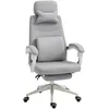 Image de Vinsetto Fauteuil de Bureau Chaise de Bureau Grand Confort Dossier réglable Repose-Pied roulettes 360° Lin 62 x 68 x 127 cm Gris