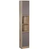 Image de HOMCOM Meuble Colonne Rangement Salle de Bain 30x24x170cm Chêne Clair Gris