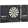 Image de HOMCOM Cible Jeu de fléchettes électronique refermable 27 Jeux 202 Variations jusqu'à 8 Joueurs Affichage LED Haut-Parleur 12 fléchettes et 30 Pointes Souples de Rechange Noir
