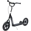 Image de HOMCOM Trottinette Enfant patinette pneus 30 cm Hauteur Guidon réglable poignée Frein et béquille Acier pour Enfants à partir de 5 Ans Noir