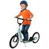 Image de HOMCOM Trottinette patinette pour Enfants à partir de 5 Ans Grands pneus en Caoutchouc Guidon réglable poignée Frein et béquille Acier Charge Max. 100 Kg Bleu