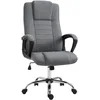Image de HOMCOM Fauteuil de Bureau à roulettes Chaise Manager Ergonomique pivotante Hauteur réglable Lin Gris foncé